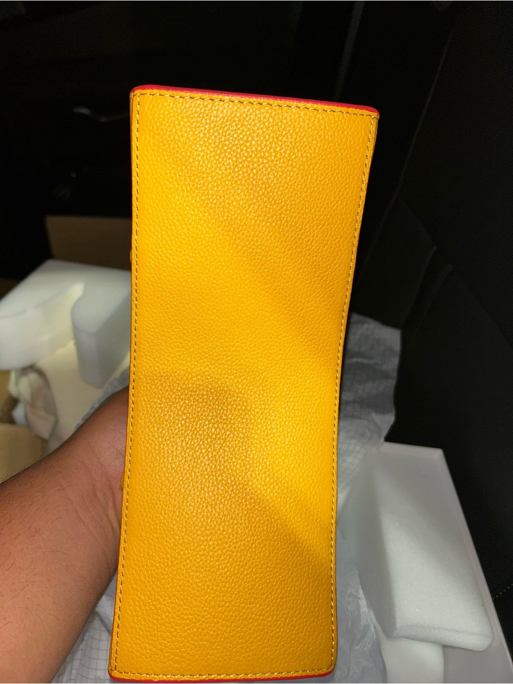 Yellow Leather Crossbody Bag - Bright Yellow